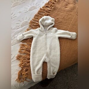 GAP Cozy Cream Hooded Baby Bodysuit